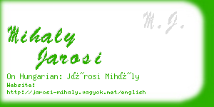 mihaly jarosi business card